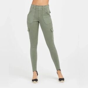 Spanx High-Waisted Olive Cargo Pants